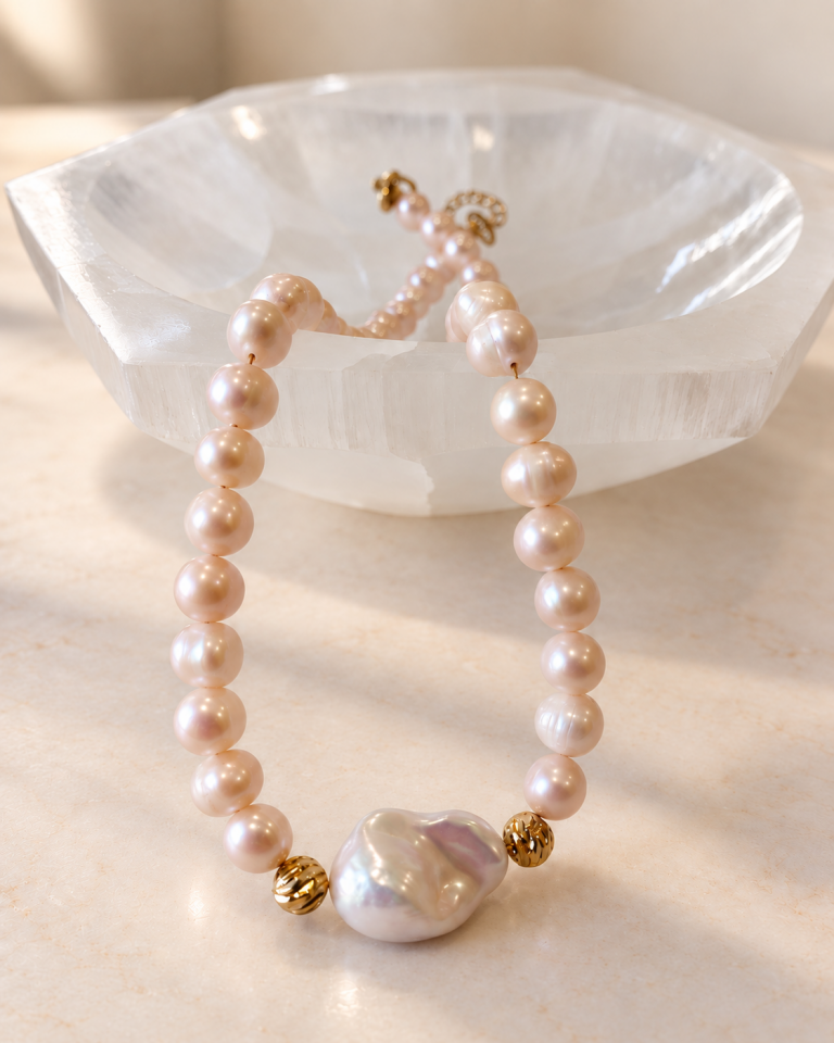 Pembe İnci & Barok İnci Kolye